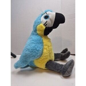 Noah's Ark Blue Yellow Green Black Macaw Parrot Stuffed Animal Plush Toy Bird